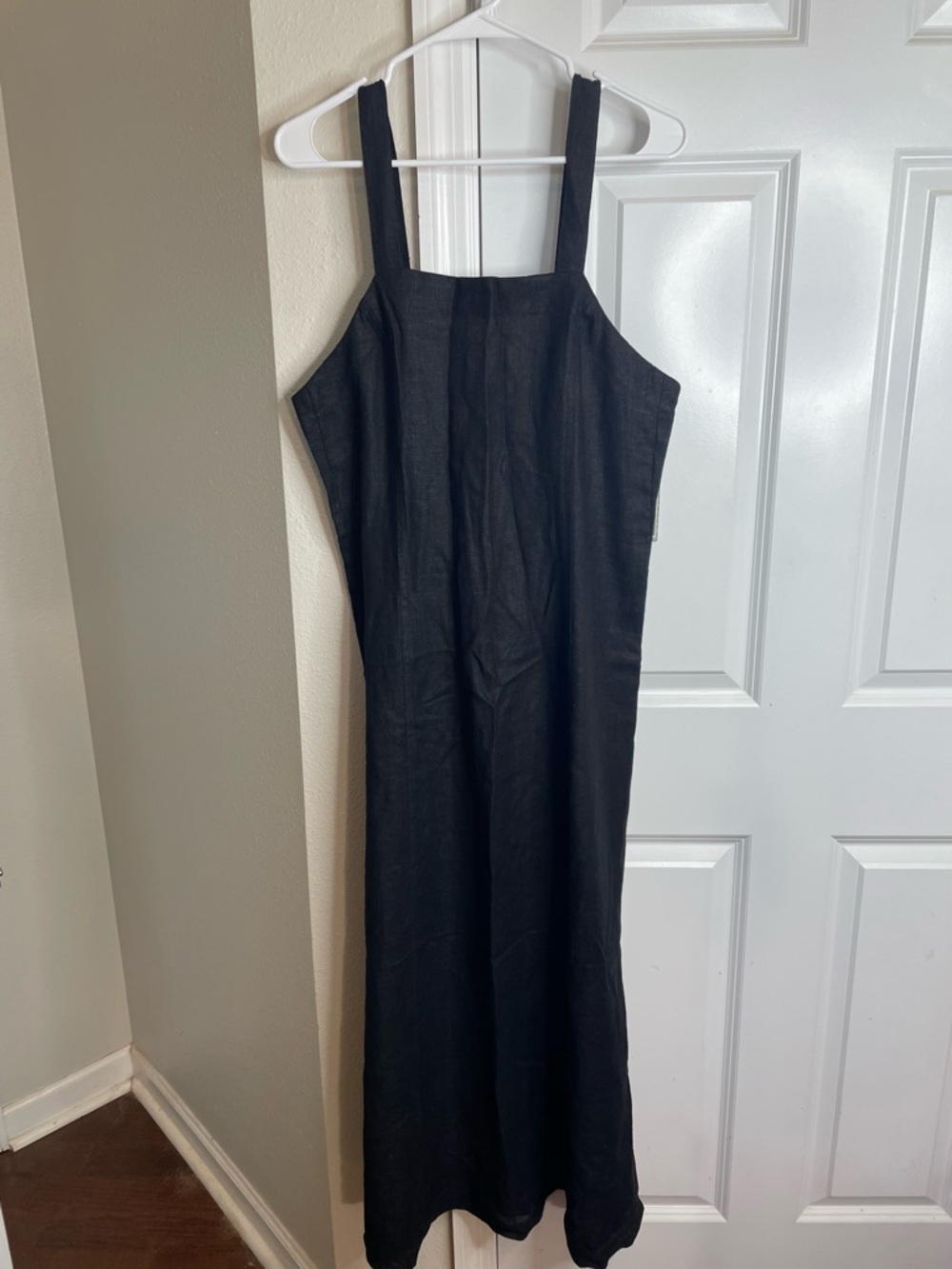 VTG Scandinavian Camera Female Jeanswear 100% Linen Black Maxi Dress NWT Large